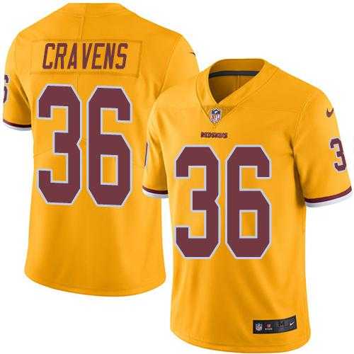 Nike Men & Women & Youth Redskins 36 Su'a Cravens Gold Color Rush Limited Jersey